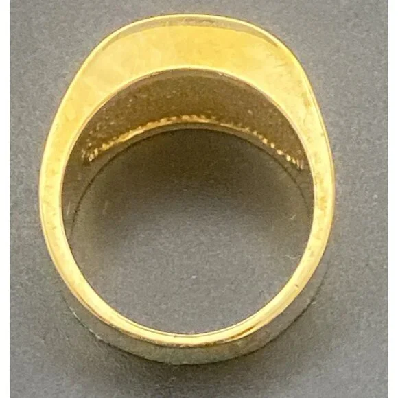 Art Deco Ring Yellow Gold Plated Multicolor Baguette Rhinestone CZ Band Sz 8.5 - Picture 5 of 9